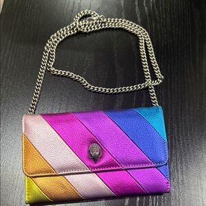 Kurt Geiger Rainbow Chevron Leather Mini Crossbody
